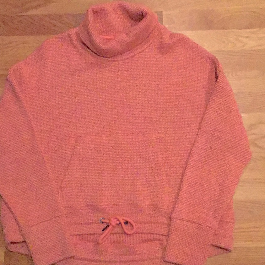 Nwot Sweaty Betty Cow Neck Sweater With Front Pouch Pocket. Excellent Conidition